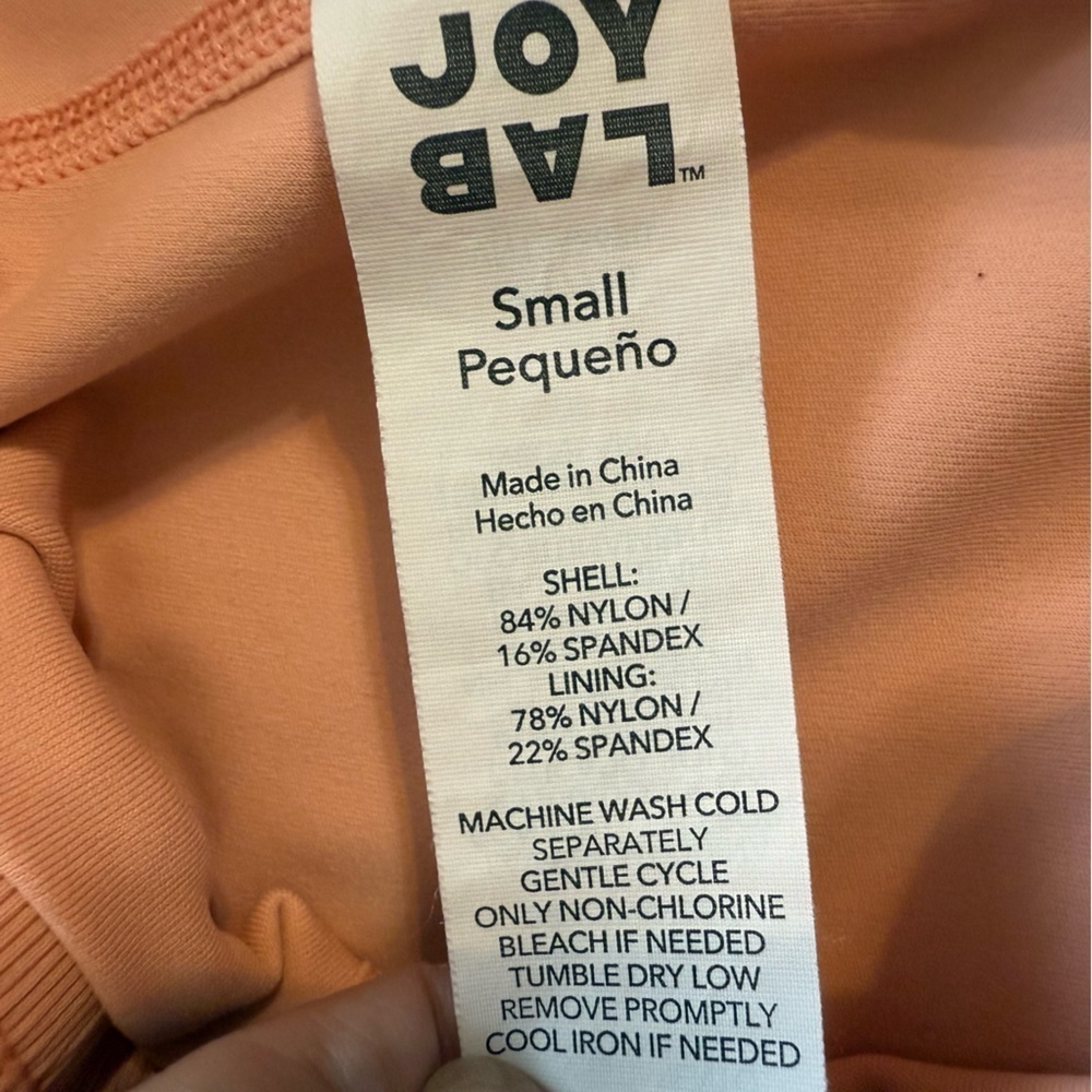 Joy Lab Women's Mid Rise Double Layer Run Shorts Peach Orange Pink Size Small - Picture 4 of 7